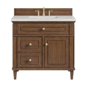 Lorelai 36IN Single Vanity Mid-Century Walnut w/ 3 CM Lime Delight Silestone Top