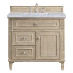 Lorelai 36IN Single Vanity Whitewashed Oak w/ 3 CM Carrara White Marble Top