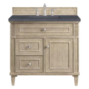 Lorelai 36IN Single Vanity Whitewashed Oak w/ 3 CM Charcoal Soapstone Silestone Top
