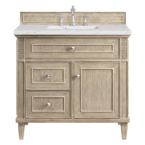 Lorelai 36IN Single Vanity Whitewashed Oak w/ 3 CM Ethereal Noctis Silestone Top