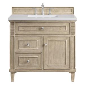 Lorelai 36IN Single Vanity Whitewashed Oak w/ 3 CM White Zeus Silestone Top