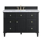 Lorelai 48IN Single Vanity Black Onyx w/ 3 CM Carrara White Marble Top