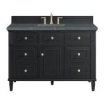 Lorelai 48IN Single Vanity Black Onyx w/ 3 CM Parisien Bleu Silestone Top