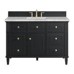 Lorelai 48IN Single Vanity Black Onyx w/ 3 CM Victorian Silver Silestone Top