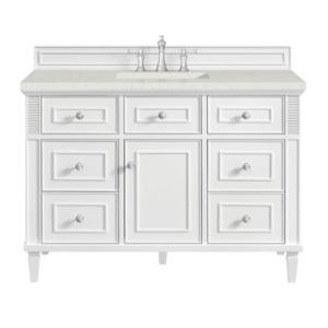 Lorelai 48IN Single Vanity Bright White w/ 3 CM Lime Delight Silestone Top