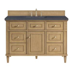 Lorelai 48IN Single Vanity Light Natural Oak w/ 3 CM Charcoal Soapstone Silestone Top