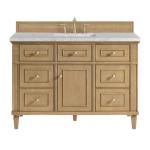 Lorelai 48IN Single Vanity Light Natural Oak w/ 3 CM Eternal Jasmine Pearl Silestone Top