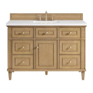 Lorelai 48IN Single Vanity Light Natural Oak w/ 3 CM White Zeus Silestone Top