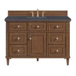 Lorelai 48IN Single Vanity Mid-Century Walnut w/ 3 CM Charcoal Soapstone Silestone Top