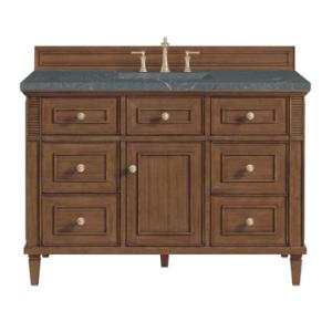 Lorelai 48IN Single Vanity Mid-Century Walnut w/ 3 CM Parisien Bleu Silestone Top
