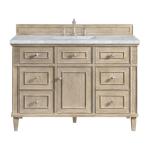 Lorelai 48IN Single Vanity Whitewashed Oak w/ 3 CM Carrara White Marble Top