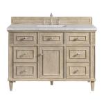 Lorelai 48IN Single Vanity Whitewashed Oak w/ 3 CM Eternal Jasmine Pearl Silestone Top