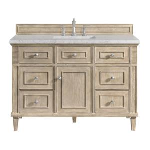 Lorelai 48IN Single Vanity Whitewashed Oak w/ 3 CM Eternal Jasmine Pearl Silestone Top