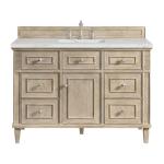 Lorelai 48IN Single Vanity Whitewashed Oak w/ 3 CM Ethereal Noctis Silestone Top