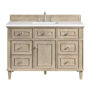Lorelai 48IN Single Vanity Whitewashed Oak w/ 3 CM White Zeus Silestone Top