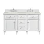 Lorelai 60IN Double Vanity Bright White w/ 3 CM Lime Delight Silestone Top
