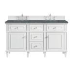 Lorelai 60IN Double Vanity Bright White w/ 3 CM Parisien Bleu Silestone Top