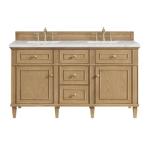 Lorelai 60IN Double Vanity Light Natural Oak w/ 3 CM Ethereal Noctis Silestone Top