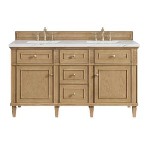 Lorelai 60IN Double Vanity Light Natural Oak w/ 3 CM Ethereal Noctis Silestone Top