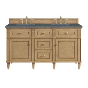 Lorelai 60IN Double Vanity Light Natural Oak w/ 3 CM Parisien Bleu Silestone Top