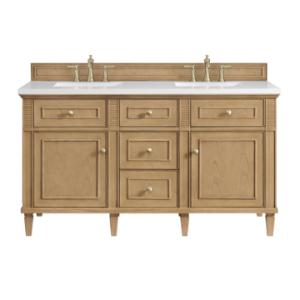 Lorelai 60IN Double Vanity Light Natural Oak w/ 3 CM White Zeus Silestone Top