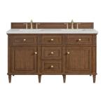 Lorelai 60IN Double Vanity Mid-Century Walnut w/ 3 CM Lime Delight Silestone Top