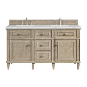 Lorelai 60IN Double Vanity Whitewashed Oak w/ 3 CM Ethereal Noctis Silestone Top
