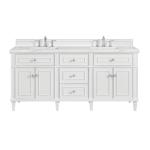 Lorelai 72IN Double Vanity Bright White w/ 3 CM Ethereal Noctis Silestone Top