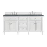 Lorelai 72IN Double Vanity Bright White w/ 3 CM Parisien Bleu Silestone Top