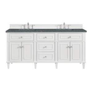 Lorelai 72IN Double Vanity Bright White w/ 3 CM Parisien Bleu Silestone Top