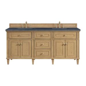 Lorelai 72IN Double Vanity Light Natural Oak w/ 3 CM Charcoal Soapstone Silestone Top