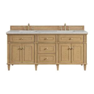 Lorelai 72IN Double Vanity Light Natural Oak w/ 3 CM Eternal Jasmine Pearl Silestone Top
