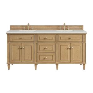 Lorelai 72IN Double Vanity Light Natural Oak w/ 3 CM Lime Delight Silestone Top