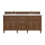 Lorelai 72IN Double Vanity Mid-Century Walnut w/ 3 CM Lime Delight Silestone Top