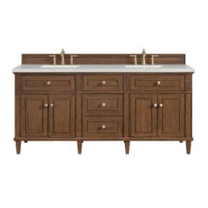 Lorelai 72IN Double Vanity Mid-Century Walnut w/ 3 CM Lime Delight Silestone Top