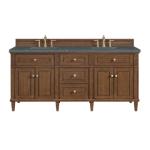 Lorelai 72IN Double Vanity Mid-Century Walnut w/ 3 CM Parisien Bleu Silestone Top