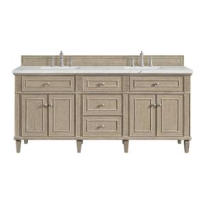 Lorelai 72IN Double Vanity Whitewashed Oak w/ 3 CM Ethereal Noctis Silestone Top