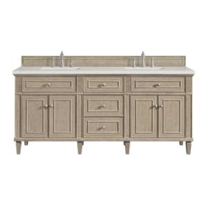 Lorelai 72IN Double Vanity Whitewashed Oak w/ 3 CM Lime Delight Silestone Top
