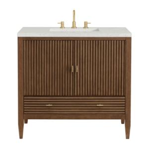 Myrrin 36IN Vanity Mid Century Walnut w/ 3 CM Lime Delight Silestone Top