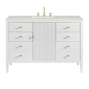 Myrrin 48IN Vanity Bright White w/ 3 CM Lime Delight Silestone Top