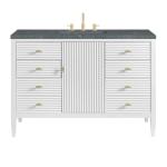 Myrrin 48IN Vanity Bright White w/ 3 CM Parisien Bleu Silestone Top