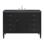 Myrrin 48IN Vanity Carbon Oak w/ 3 CM Charcoal Soapstone Silestone Top