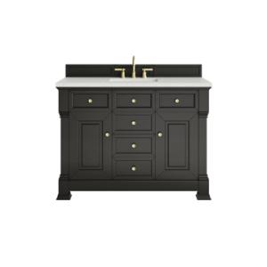 Brookfield 48IN Single Vanity Black Onyx w/ 3 CM Lime Delight Silestone Top