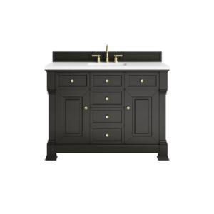 Brookfield 48IN Single Vanity Black Onyx w/ 3 CM White Zeus Silestone Top