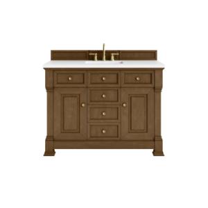 Brookfield 48IN Single Vanity Honey Oak w/ 3 CM White Zeus Silestone Top