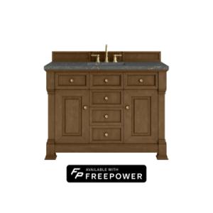 Brookfield 48IN Single Vanity Honey Oak w/ 3 CM Parisien Bleu Silestone Top w/ Faucet Plate