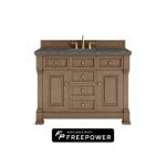 Brookfield 48IN Single Vanity Pecan w/ 3 CM Parisien Bleu Silestone Top w/ Faucet Plate