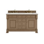 Brookfield 60IN Double Vanity Pecan w/ 3 CM Lime Delight Silestone Top