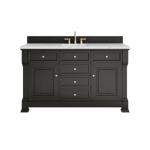 Brookfield 60IN Single Vanity Black Onyx w/ 3 CM Ethereal Noctis Silestone Top