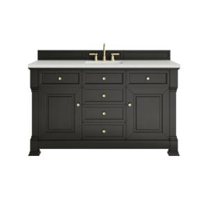Brookfield 60IN Single Vanity Black Onyx w/ 3 CM Lime Delight Silestone Top